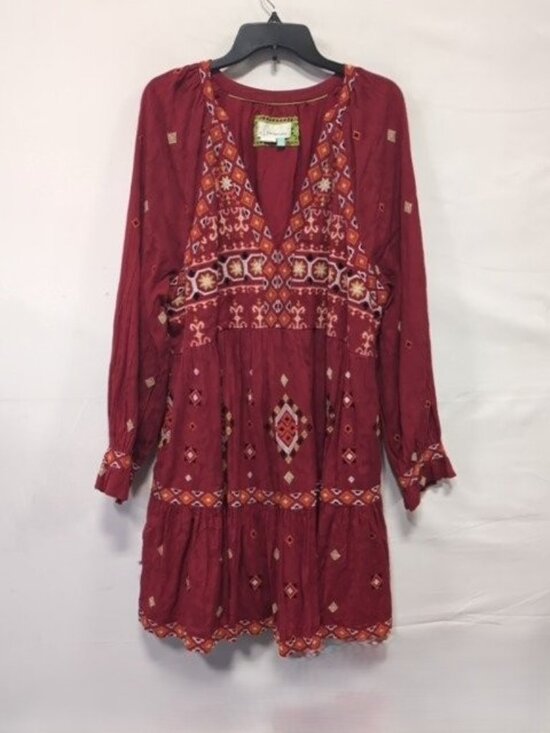 Free People Dresses & Skirts - Free People by Anthropologie Red boho midi Dress long sleeve Red size 1x